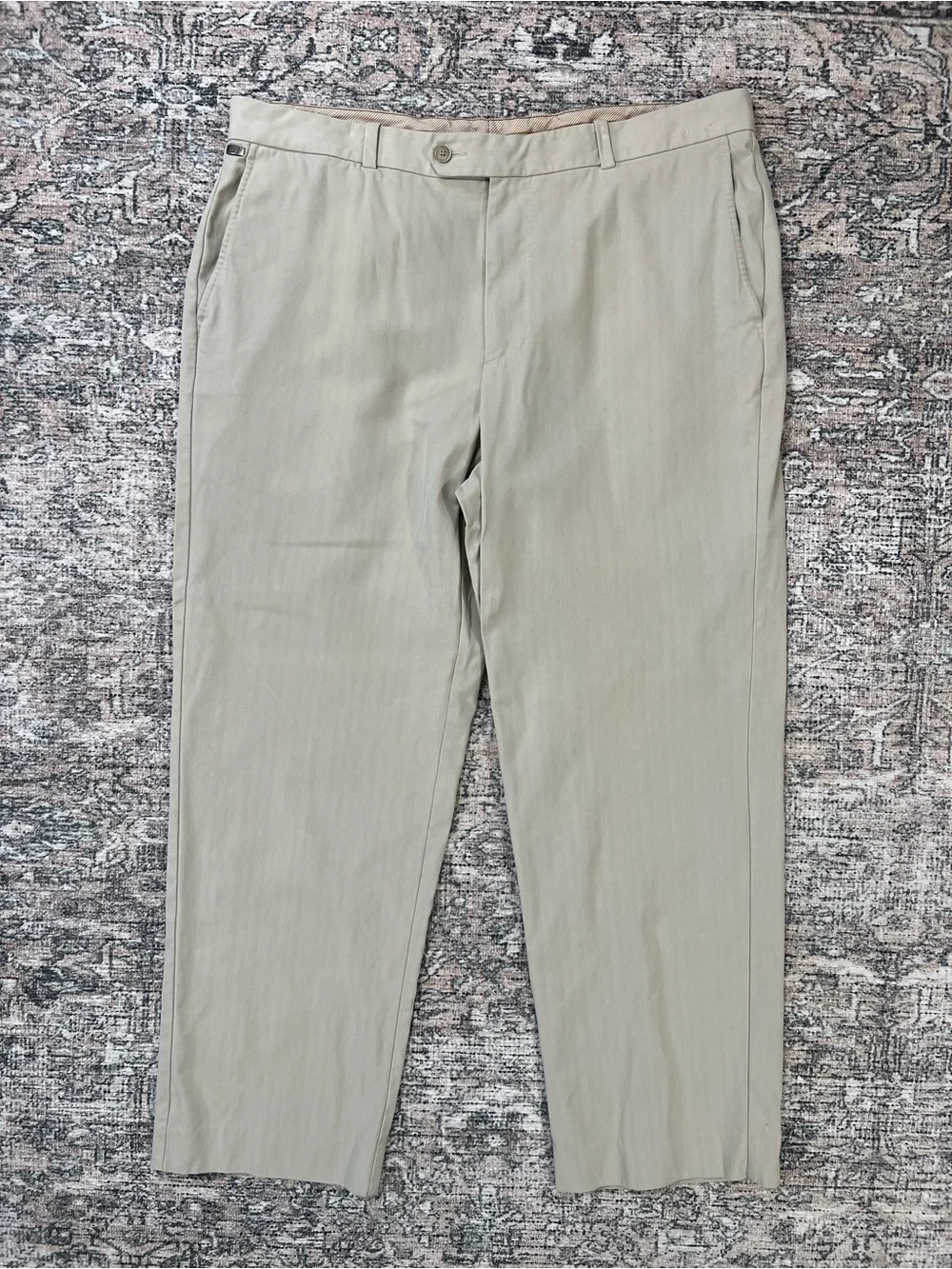 Tommy Bahama Silk Blend Mens Tan Dress Pants 38x32 Flat Front
